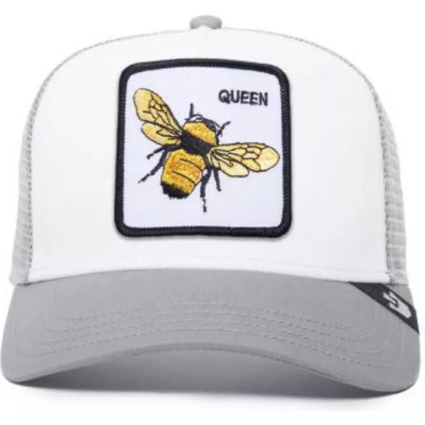 Boné trucker branco e cinza abelha The Queen Bee The Farm da Goorin Bros. Goorin Bros