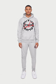 CONJUNTO SLIM FIT HOOD WITH CIRCLE BRANDED LOGO - GREY Couture