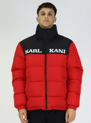 Retro Block Reversible Puffer Jacket Red/White/Black Karl Kani