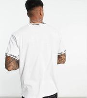 THE COUTURE CLUB - REPEAT JACQUARD BRANDED T-SHIRT - WHITE Couture